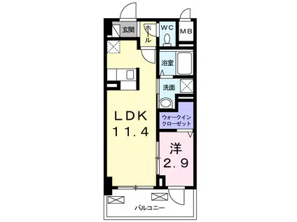 トレスオハス稲葉荘(1LDK/3階)の間取り写真