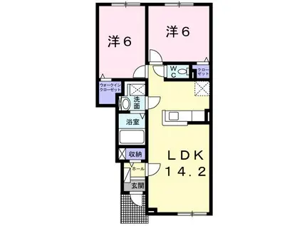 ソフィア(2LDK/1階)の間取り写真