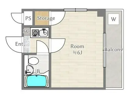 ビューハイム薬師町(1K/3階)の間取り写真