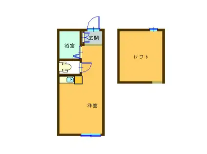 ユナイト神大寺レフォルマの杜(ワンルーム/1階)の間取り写真