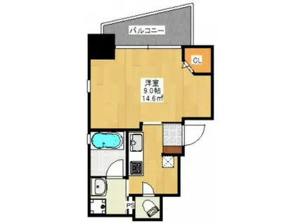 ヴィラ博丈的場町(1K/10階)の間取り写真