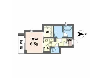 ウエストハイツ(1K/1階)の間取り写真