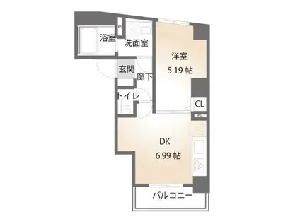 セレッソ・アクア・三上(1DK/4階)の間取り写真