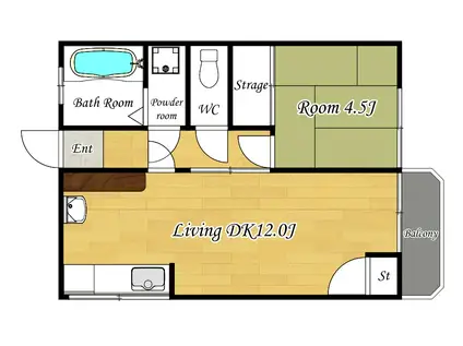 HOTARUGAIKE-HIGHTS イースト(1LDK/3階)の間取り写真