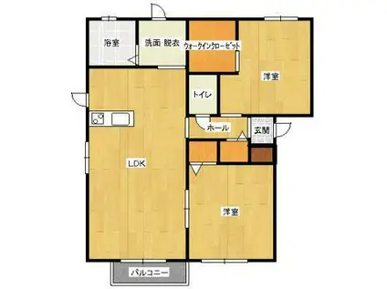 ＪＲ高崎線 新町駅(群馬) 徒歩68分 2階建 築18年(2LDK/1階)の間取り写真