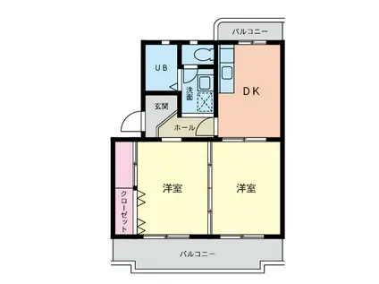 グレースたちばな台(2DK/2階)の間取り写真