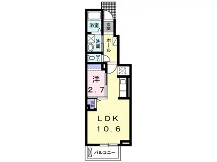 ラ・ロマネ(1LDK/1階)の間取り写真
