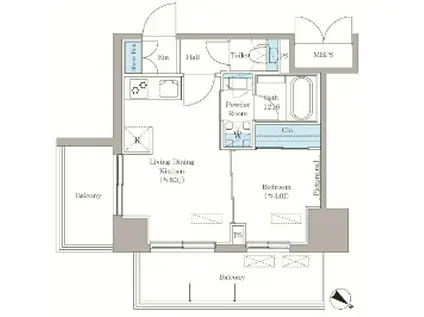 LA CLAIR南浦和(1LDK/6階)の間取り写真