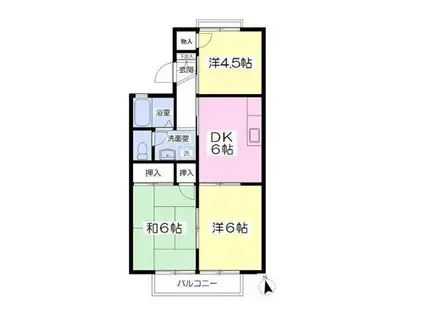 セジュール中富(3DK/2階)の間取り写真