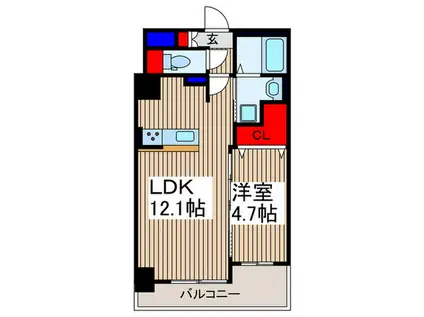 LIBR GRANT 大宮(1LDK/9階)の間取り写真