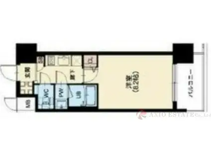 スプランディッド十三本町(1K/11階)の間取り写真