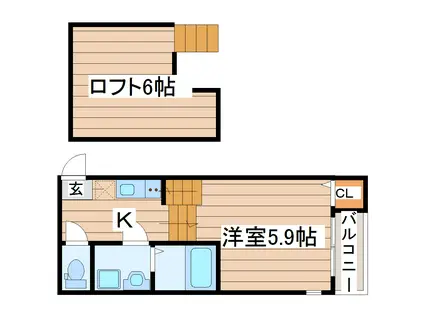 アルテ・グランデ(1K/2階)の間取り写真