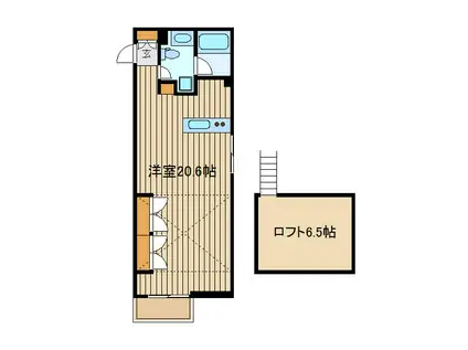 西武池袋線 石神井公園駅 徒歩5分 3階建 築12年(ワンルーム/2階)の間取り写真