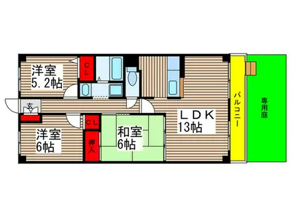 アルカンシエール(3LDK/1階)の間取り写真