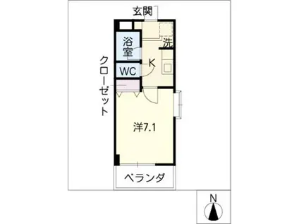 グランドベル(1K/3階)の間取り写真