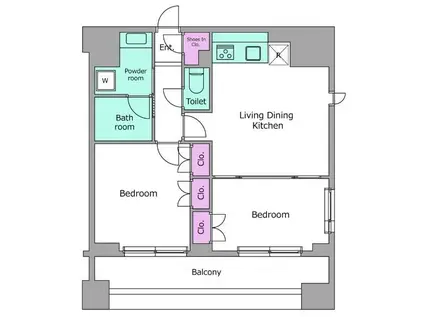 レジディア錦糸町II(2LDK/10階)の間取り写真