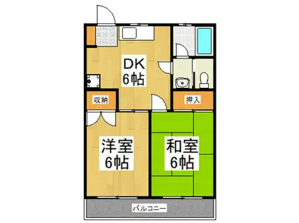 新堀マンション(2DK/1階)の間取り写真