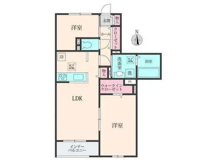 BELLE LEAD 大倉山(2LDK/1階)の間取り写真