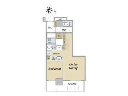 リエトコート武蔵小杉イーストタワー(1LDK/11階)の間取り写真
