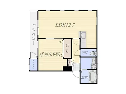 CASA CALVET(1LDK/2階)の間取り写真