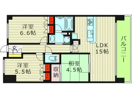 グランアッシュ京橋ネクサス(3LDK/5階)の間取り写真