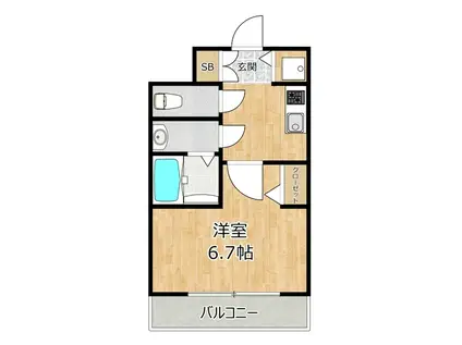 セオリー大阪フルール(1K/7階)の間取り写真