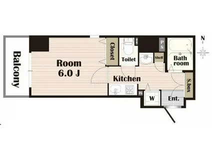 グローディア天満橋(1K/8階)の間取り写真