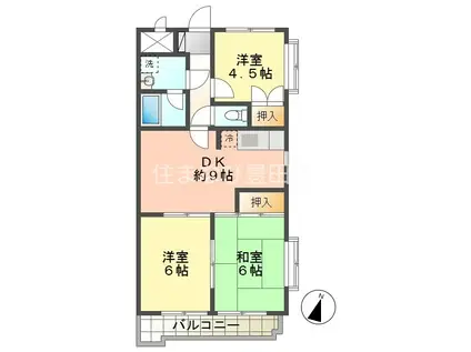 ルノートル1(3DK/1階)の間取り写真