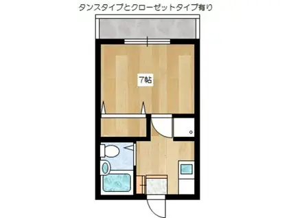 サンハイツK・S(1K/2階)の間取り写真