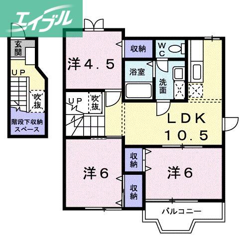 サニ-レジデンスA(3LDK/2階)の間取り写真