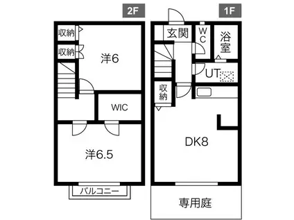 メゾン・ド・エスポワールB棟(2DK/1階)の間取り写真