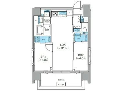 クレヴィアリグゼ錦糸町(2LDK/15階)の間取り写真