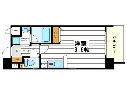 アーバンフラッツ上町(ワンルーム/11階)の間取り写真