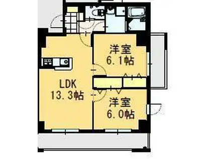ラフィーネコート(2LDK/2階)の間取り写真