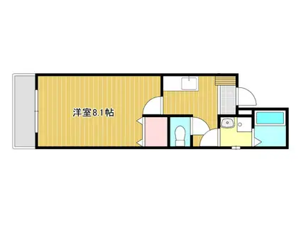 クレフラスト浜松学院大前A(1K/1階)の間取り写真