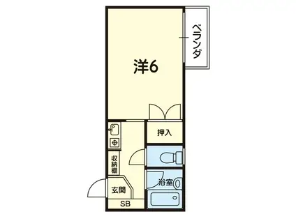 クレアート黒髪(1K/4階)の間取り写真