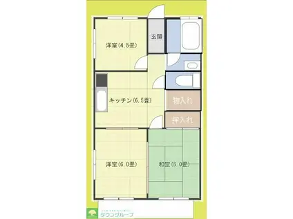 武藤ハイツ(3DK/2階)の間取り写真