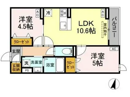 セレスティア江戸川II(2LDK/3階)の間取り写真