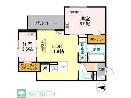 フリシュ深見(2LDK/2階)の間取り写真