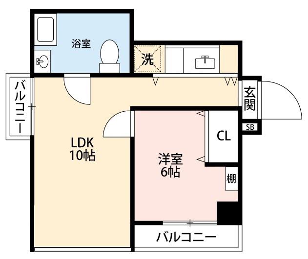 HATAYAアパートメント(1LDK/1階)の間取り写真
