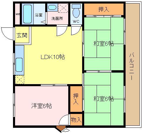 T.Mペガサス(3LDK/3階)の間取り写真