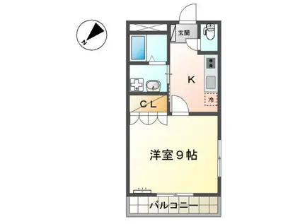 ブループラージュ(1K/1階)の間取り写真