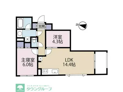 RESIDENCE MOTOMACHI(2LDK/3階)の間取り写真