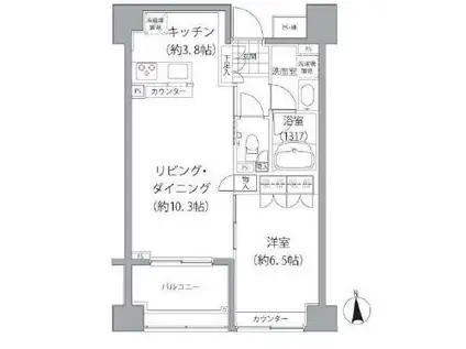 エーデル練馬(1LDK/6階)の間取り写真