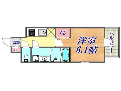 エスリードザ・ランドマーク神戸(1K/11階)の間取り写真