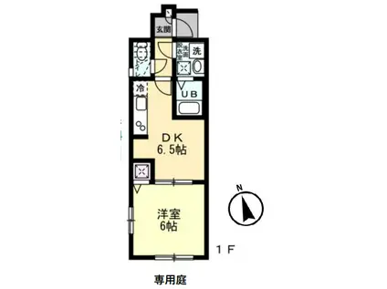 G TERRACE(1DK/1階)の間取り写真