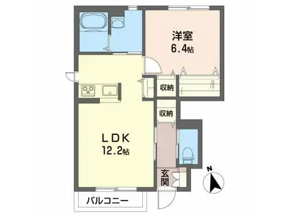 グリシーヌ(1LDK/1階)の間取り写真