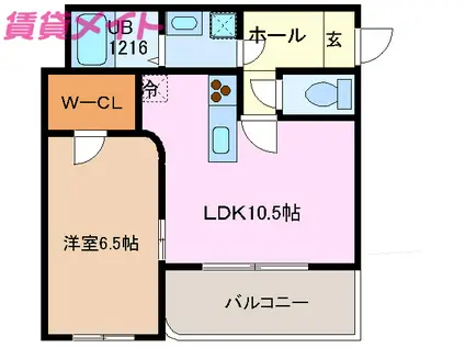 ラフィネ(1LDK/2階)の間取り写真