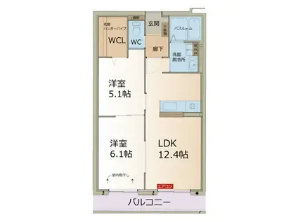 SUNNY HEART(2LDK/3階)の間取り写真