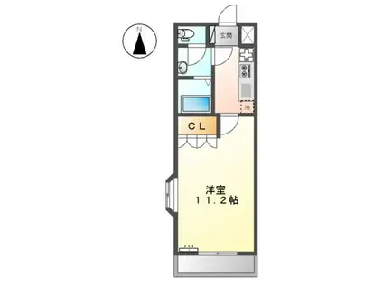 マイアート(1K/2階)の間取り写真